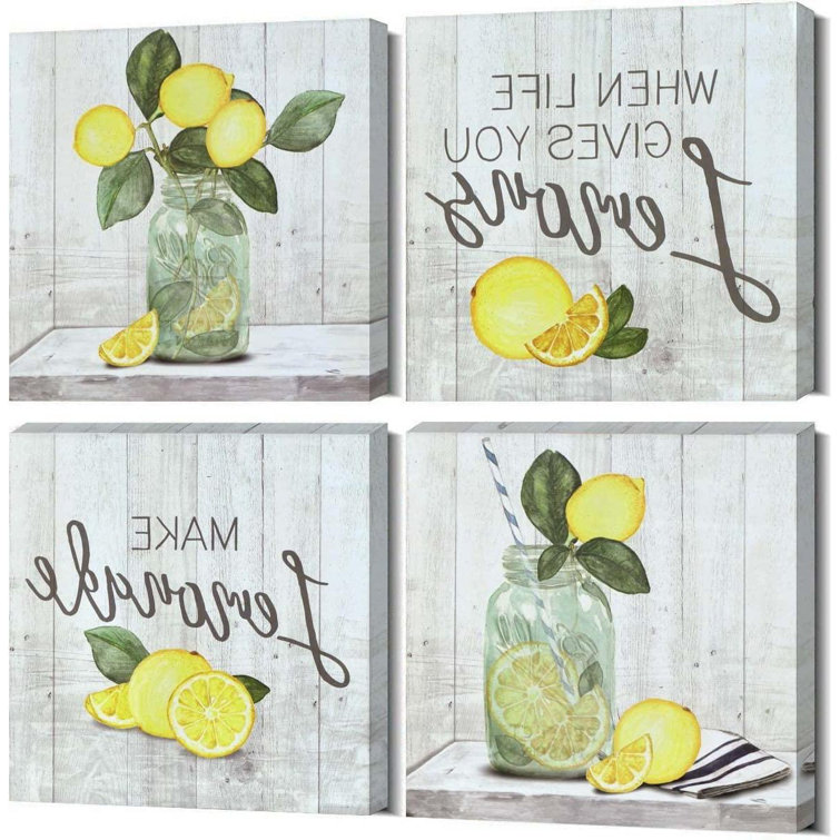 August Grove® 4 Piece Wrapped Canvas Painting Set Wayfair